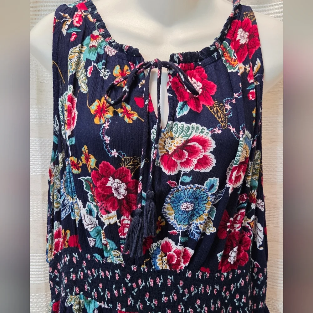 Bila Dress Womens XXL Maxi Boho Handkerchief Hem Floral Western Cottage Peasant - Picture 2 of 10